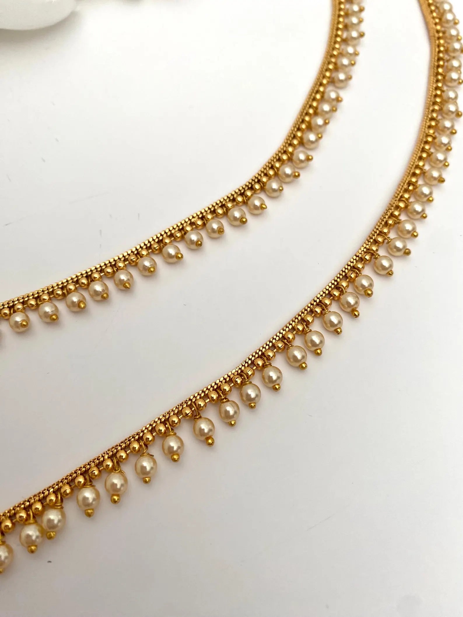 Gold plated pearls ankletsPayal Punjabi Jhanjra with Ghungroo at endsIndian bridal payalgolden Ghungroo PayalPanjebIndian anklets