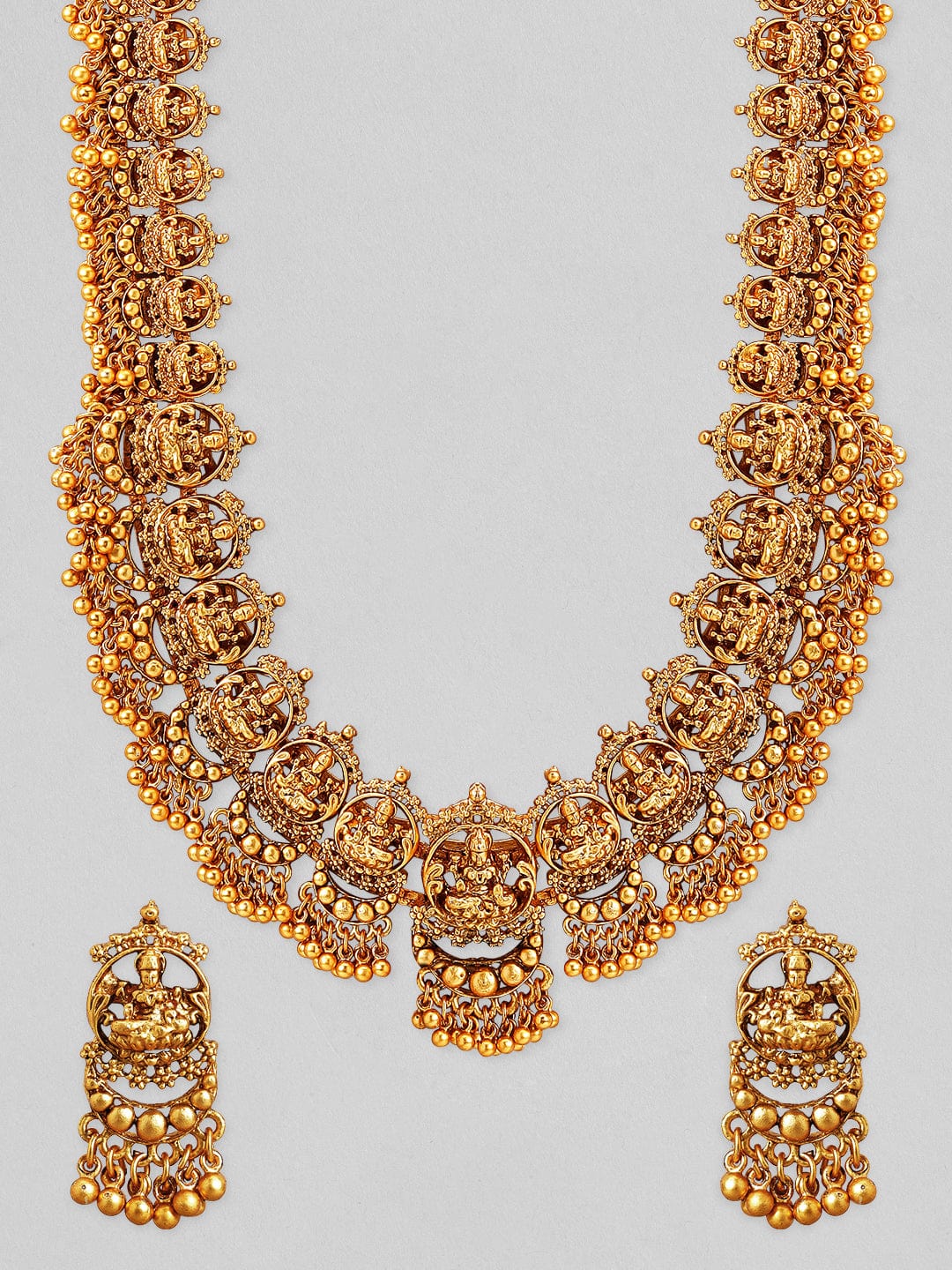 Gold Plated Temple Necklace Set