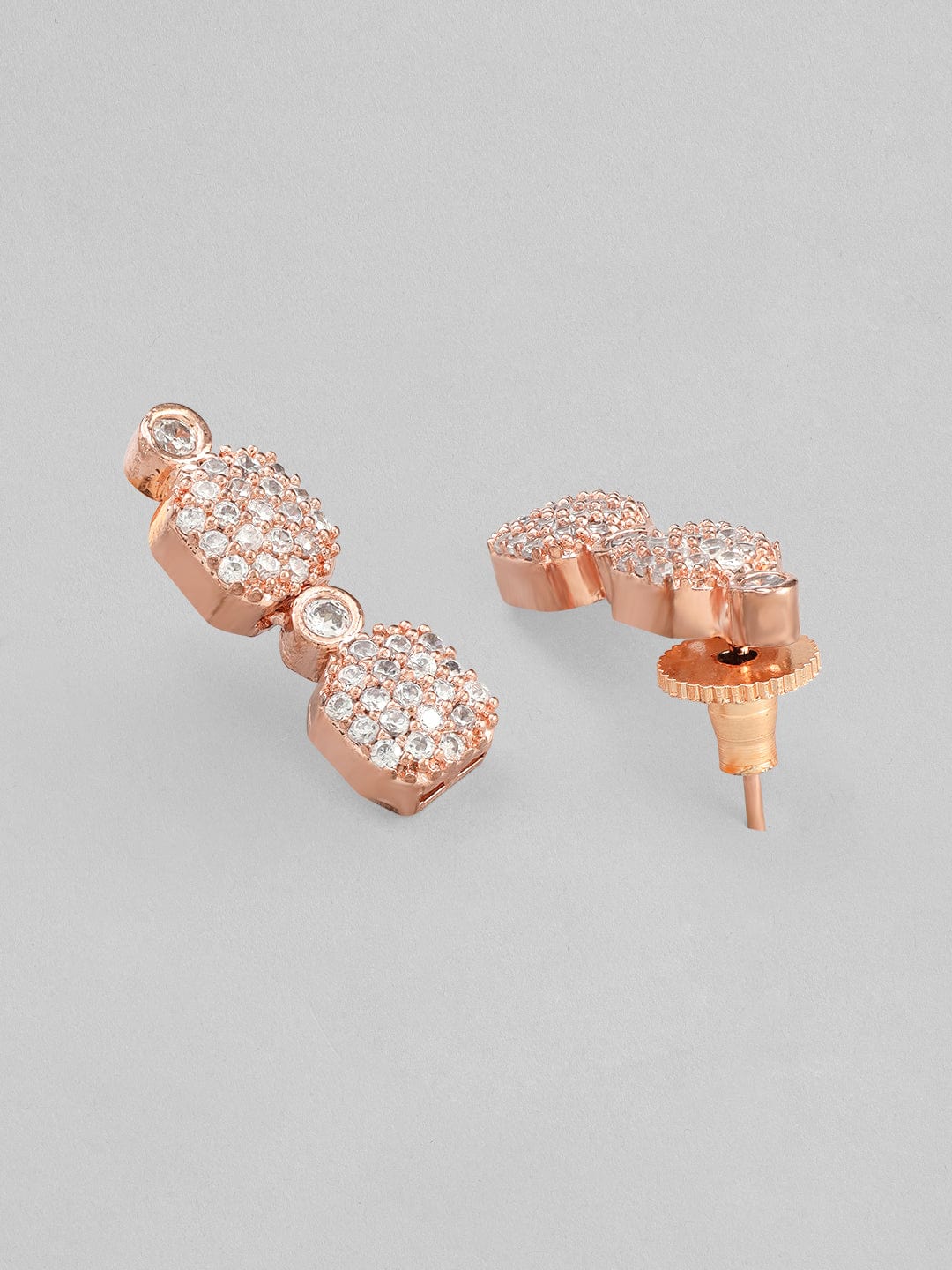 Rose Gold-Plated White AD-Studded Jewellery Set