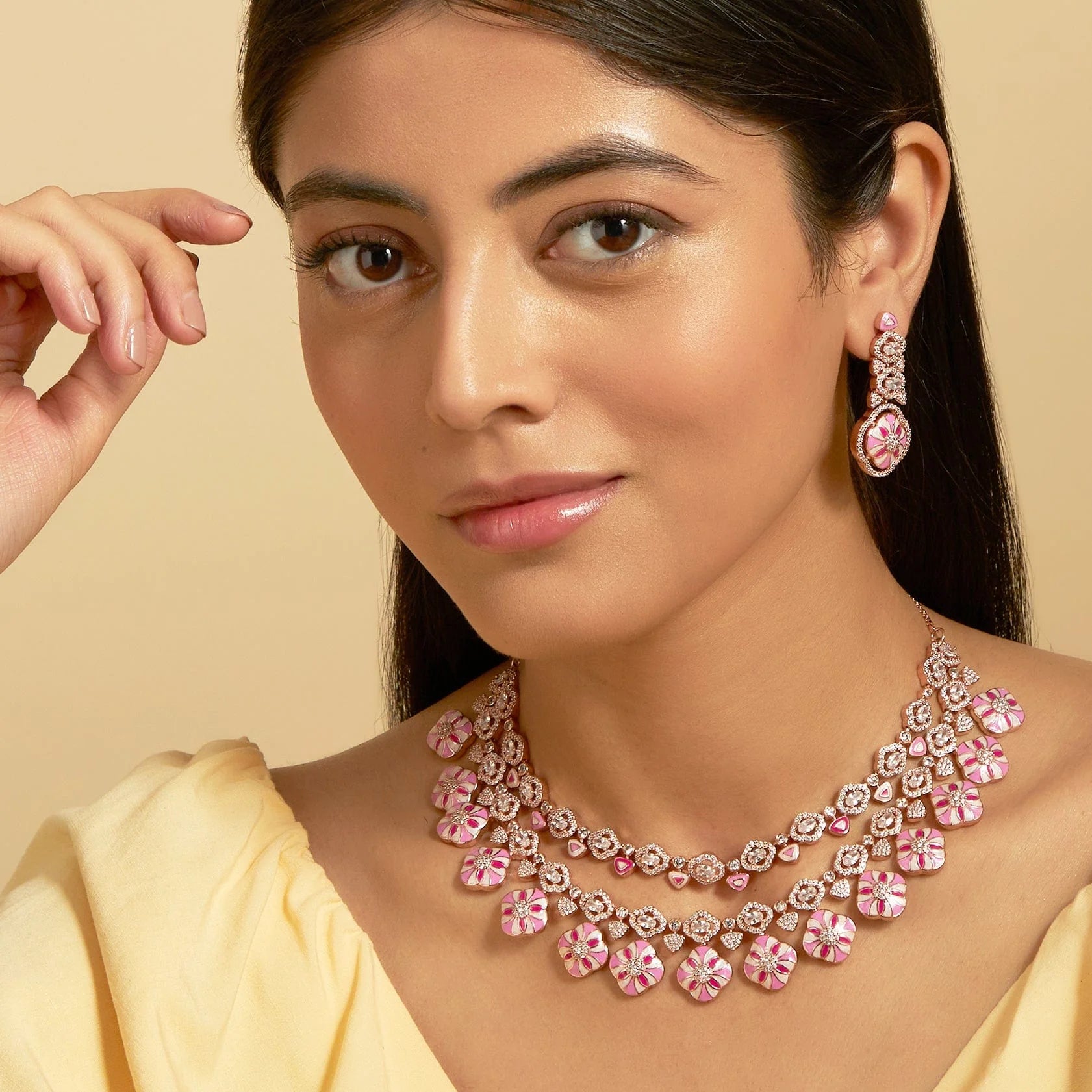 Meenakari Zircon Necklace